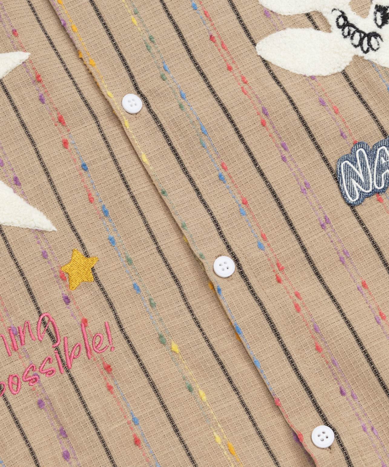 HOOK -select-　デニム襟ストライプ柄 半袖シャツ (SS)