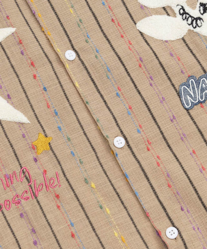 HOOK -select-　デニム襟ストライプ柄 半袖シャツ (SS)