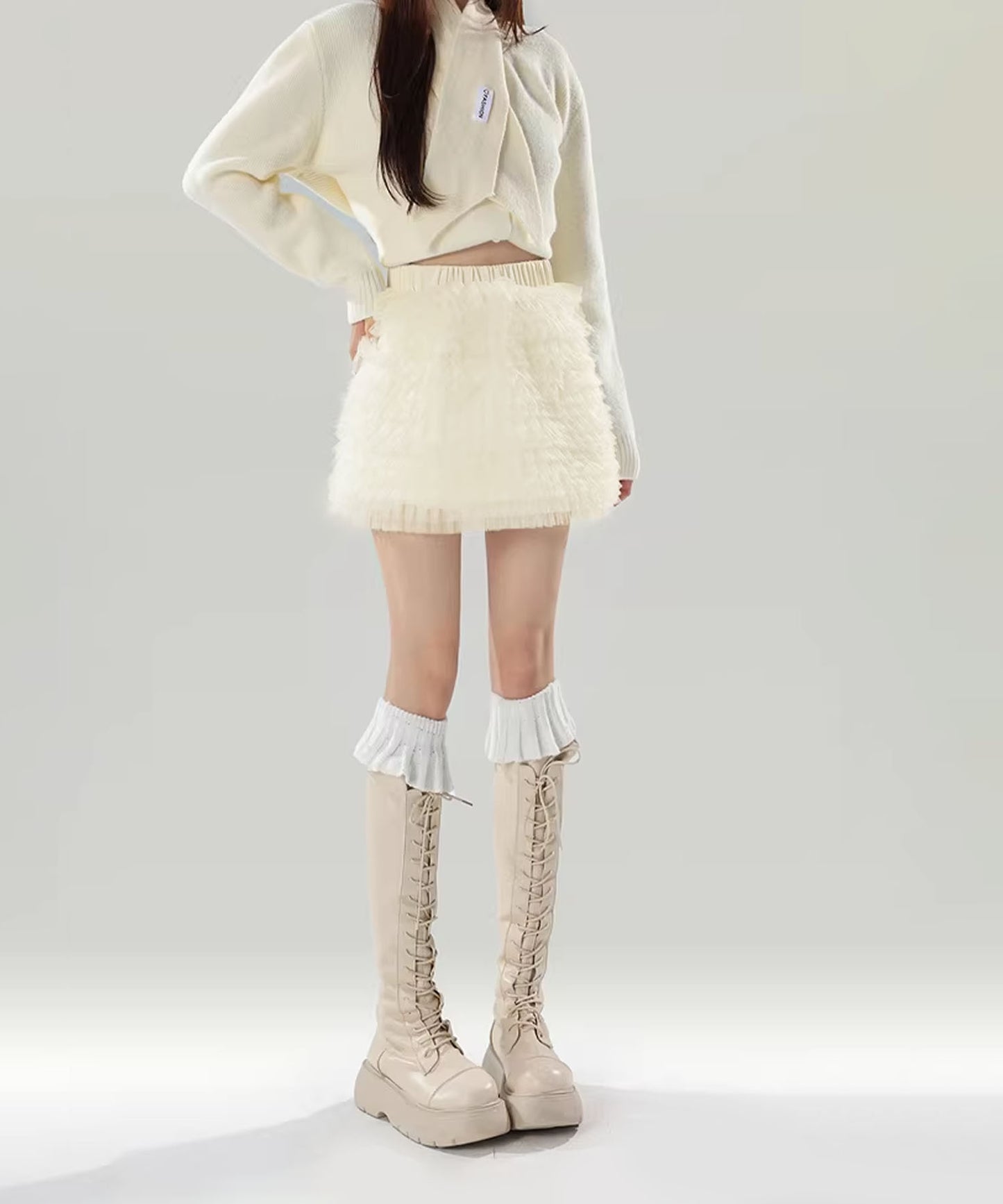 ふわふわチュールミニスカート