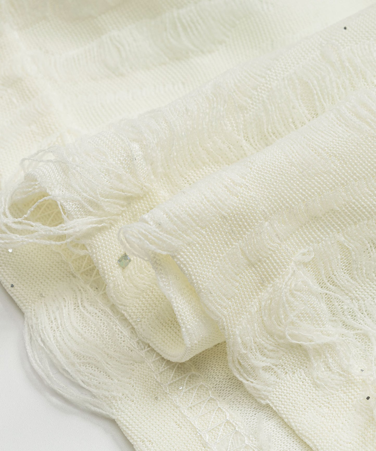 HOOK for girls　キラキラストーン × バタフライプリント ダメージメッシュ カットソー