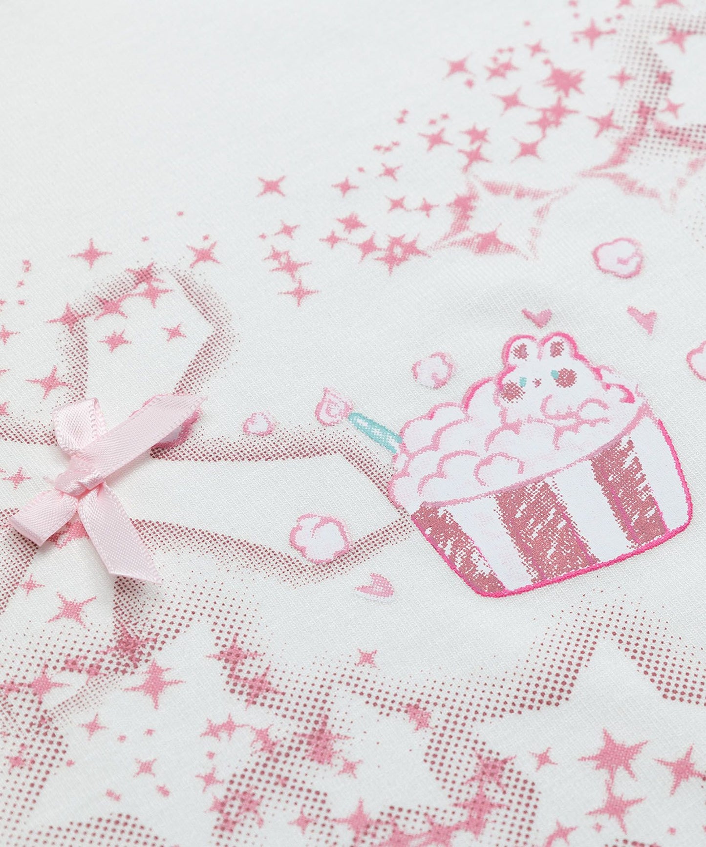 HOOK for girls　リボン×プリント レースTシャツ