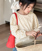 【aimoha-KIDS-】キッズ 小花柄チュールドッキングプルオーバー