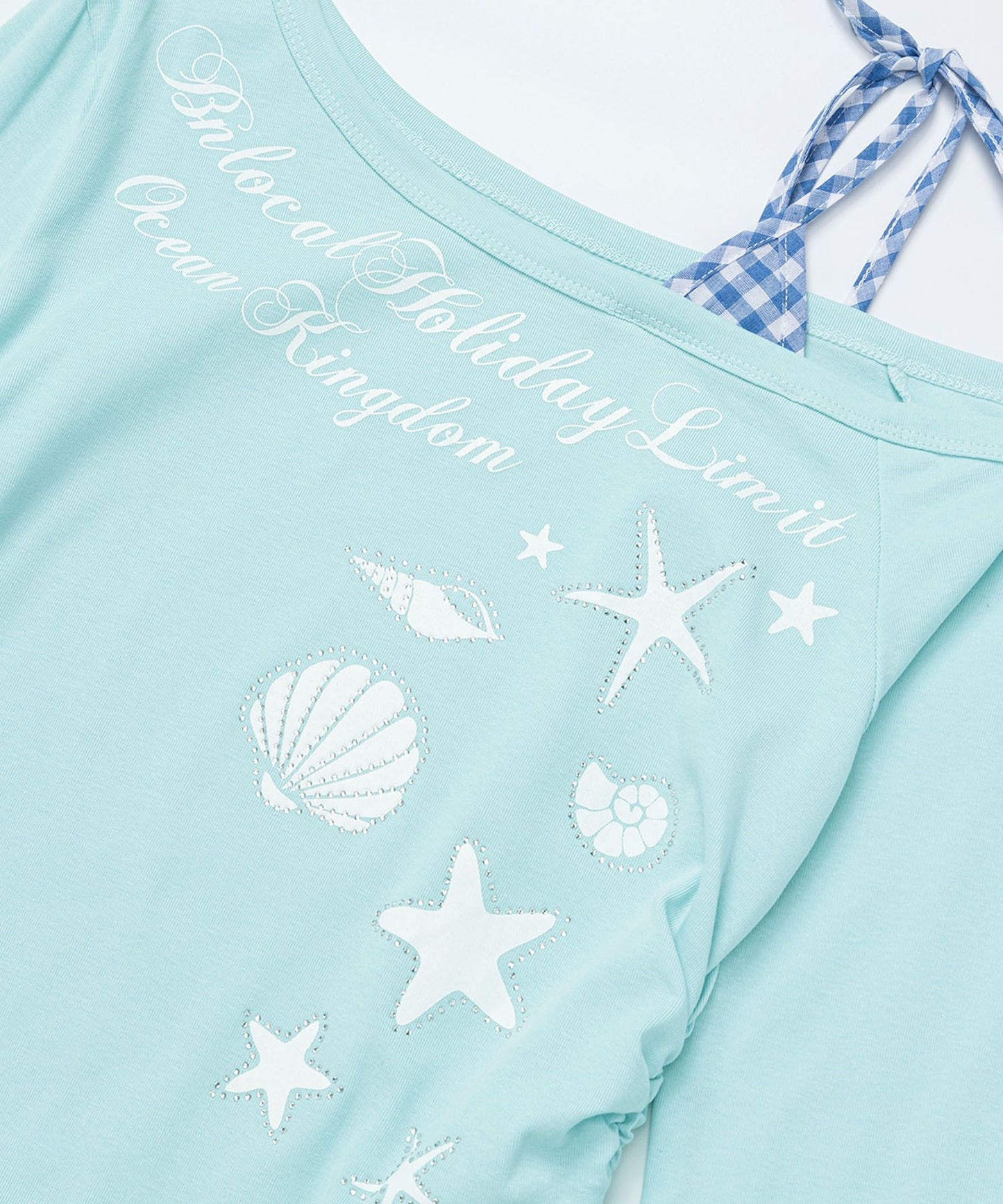 HOOK for girls　ストーン×シェルプリント オフショルダー ロンT