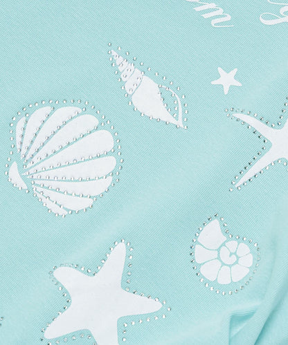 HOOK for girls　ストーン×シェルプリント オフショルダー ロンT