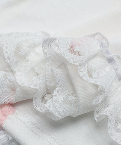 HOOK for girls　リボン×プリント レースTシャツ