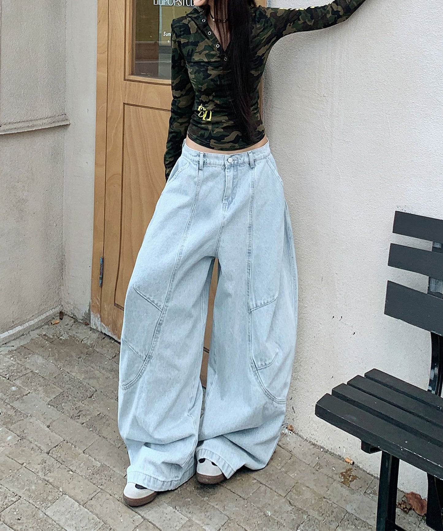 バギー ルーズデニムパンツ