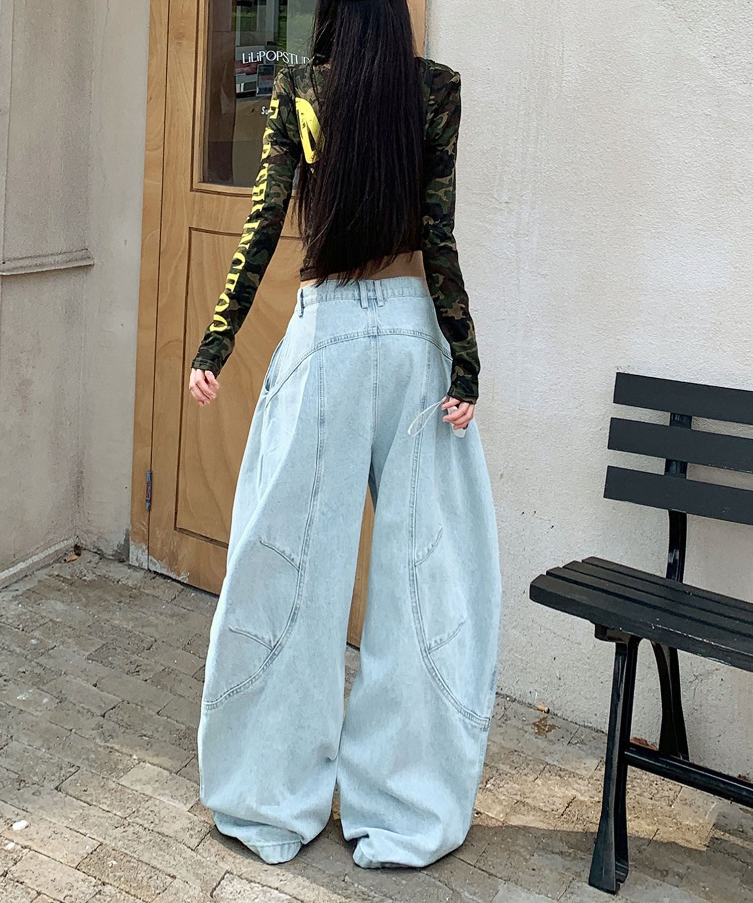 バギー ルーズデニムパンツ