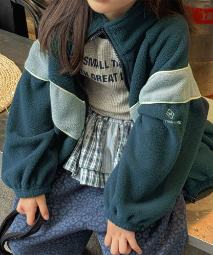 【aimoha-KIDS-】キッズ　ボアジップアップブルゾン