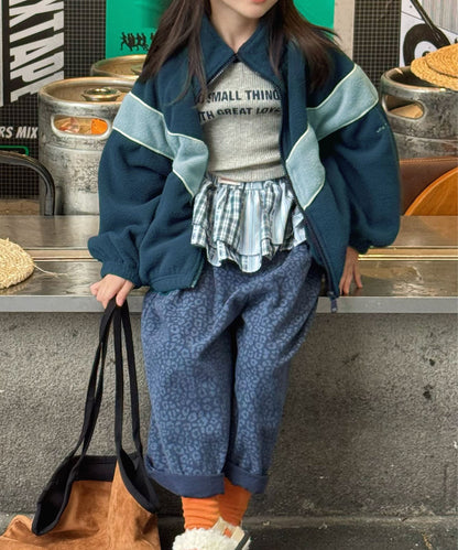 【aimoha-KIDS-】キッズ　ボアジップアップブルゾン