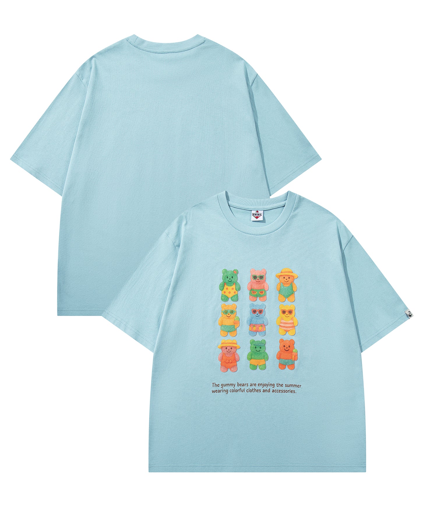 HOOK -original-　ベアグミプリント ビッグシルエットTシャツ