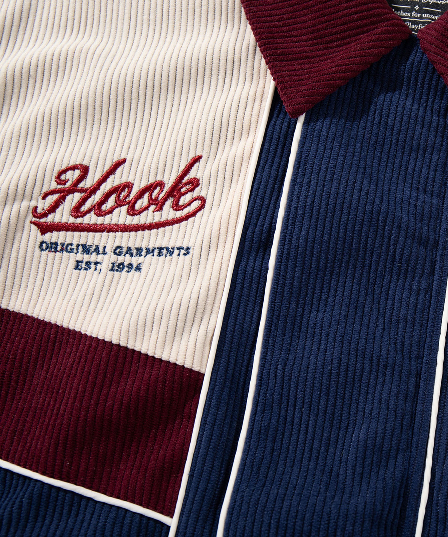 HOOK -original-　配色切替コーデュロイコーチジャケット