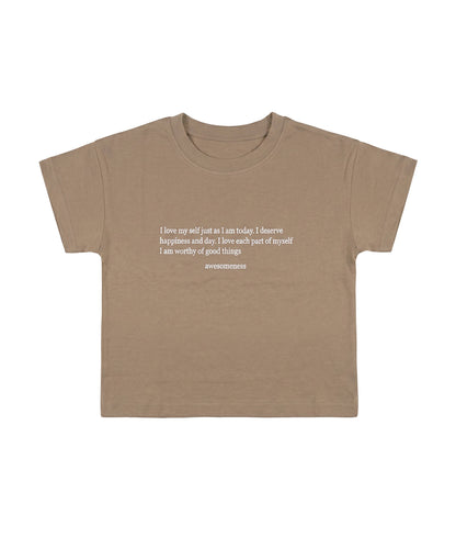 【aimoha-KIDS-】ロゴプリントコットンTシャツ (SS)