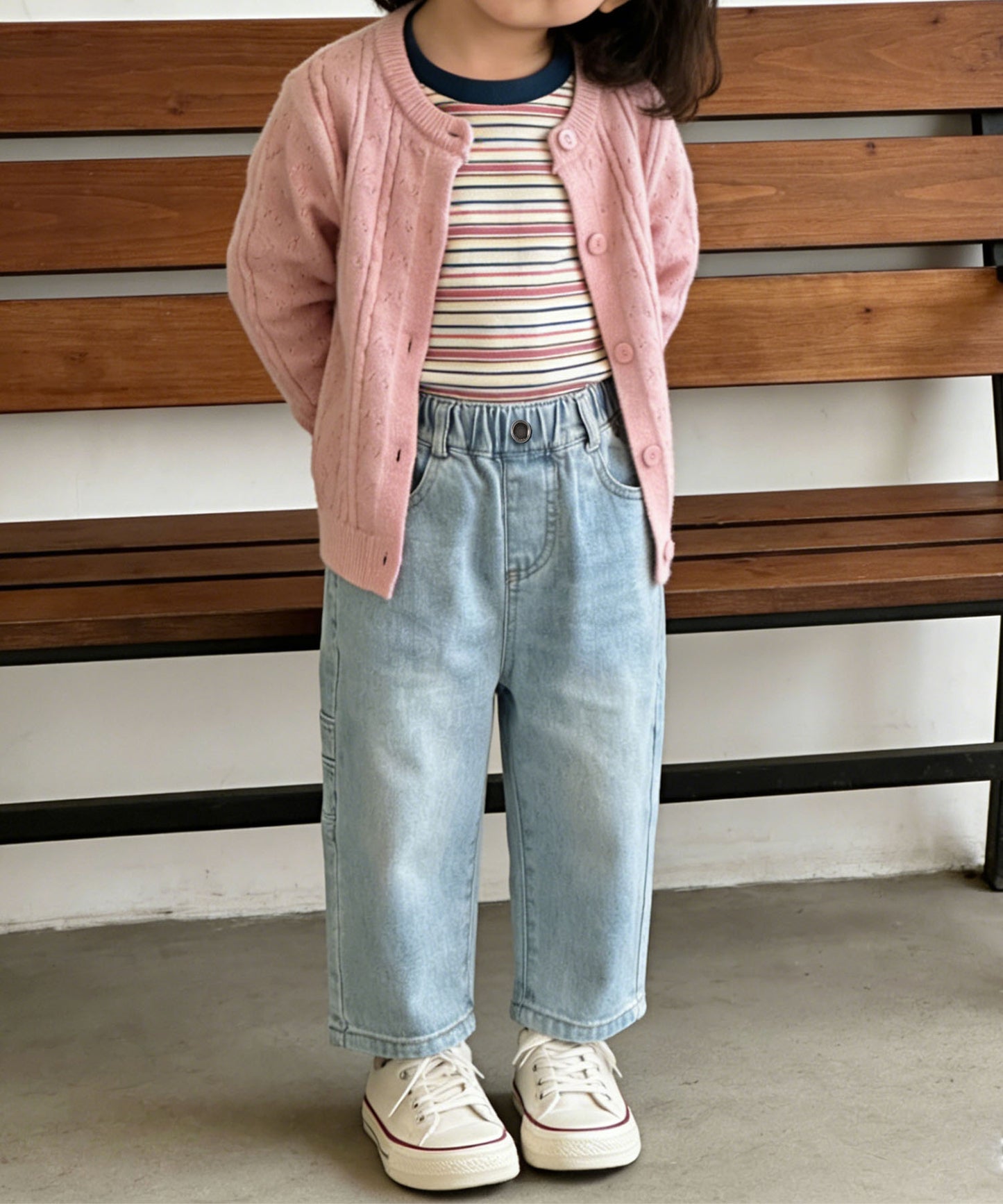 【aimoha-KIDS-】キッズ　バルーンデニムパンツ