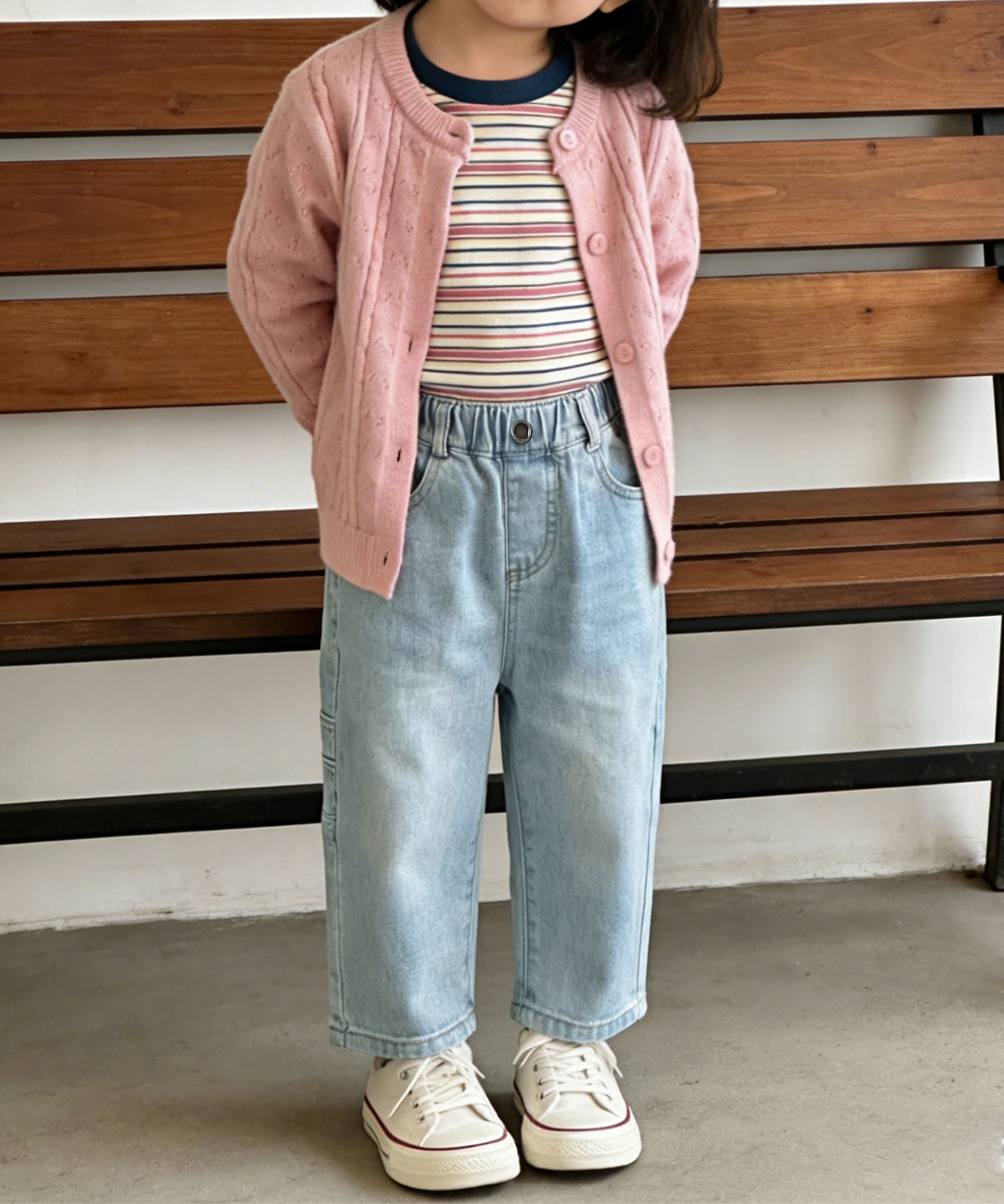 【aimoha-KIDS-】キッズ　バルーンデニムパンツ