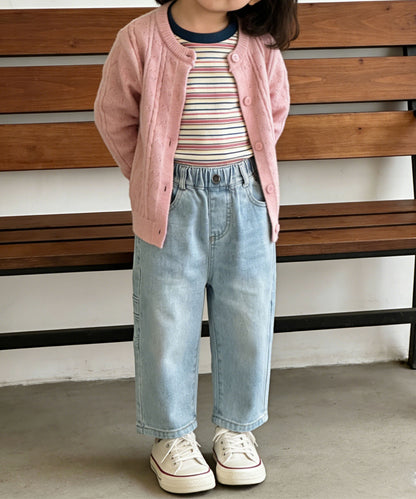 【aimoha-KIDS-】キッズ　バルーンデニムパンツ