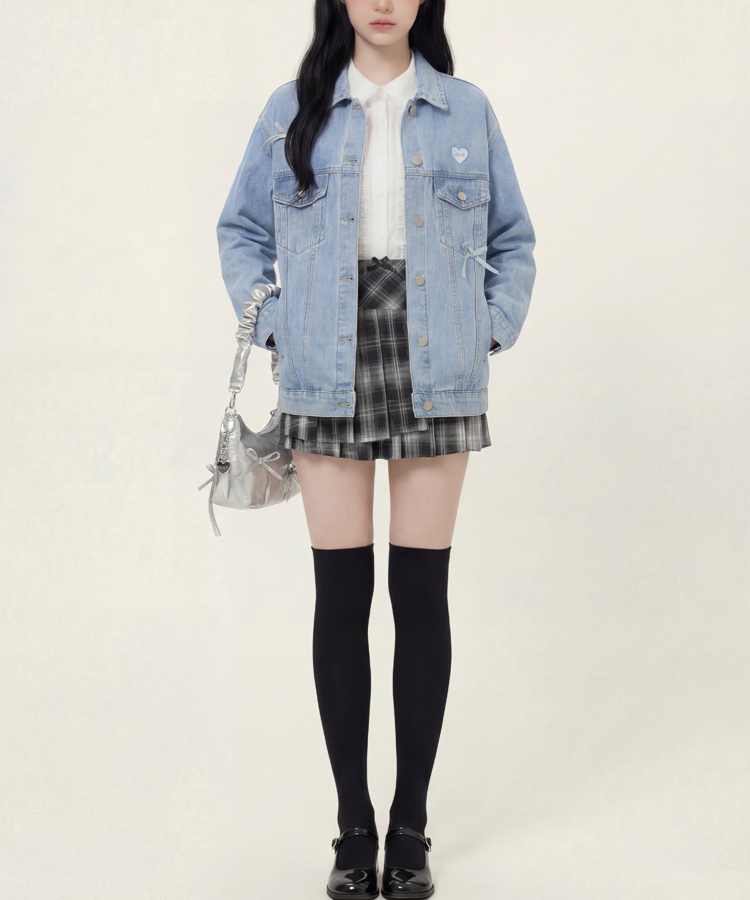 HOOK for girls　リボンオーバーサイズデニムジャケット