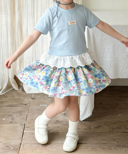 【aimoha-KIDS-】フラワーガーデン フレアショートパンツ