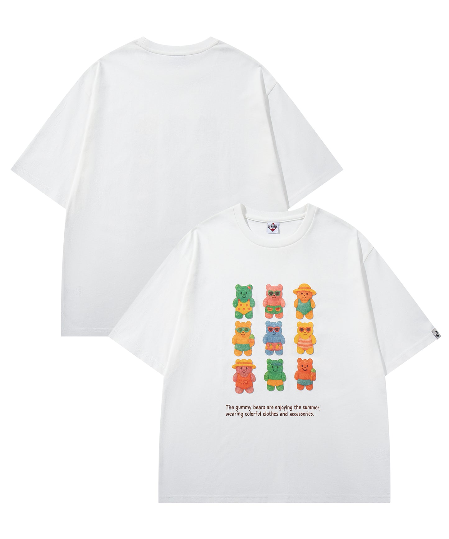 HOOK -original-　ベアグミプリント ビッグシルエットTシャツ