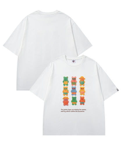 HOOK -original-　ベアグミプリント ビッグシルエットTシャツ
