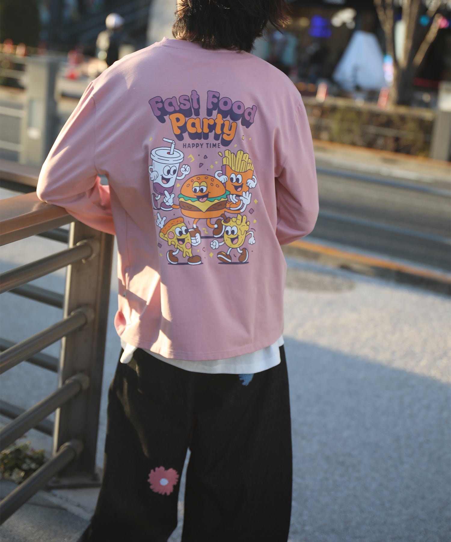 HOOK -original-　フードキャラクター グラフィックプリント ロングスリーブTシャツ