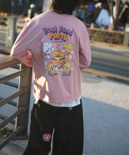 HOOK -original-　フードキャラクター グラフィックプリント ロングスリーブTシャツ