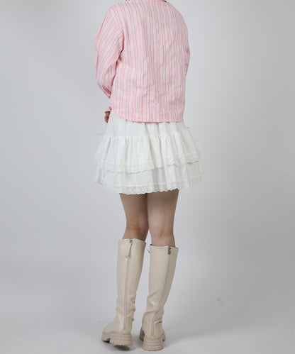 HOOK for girls　フリルレースティアードミニスカート
