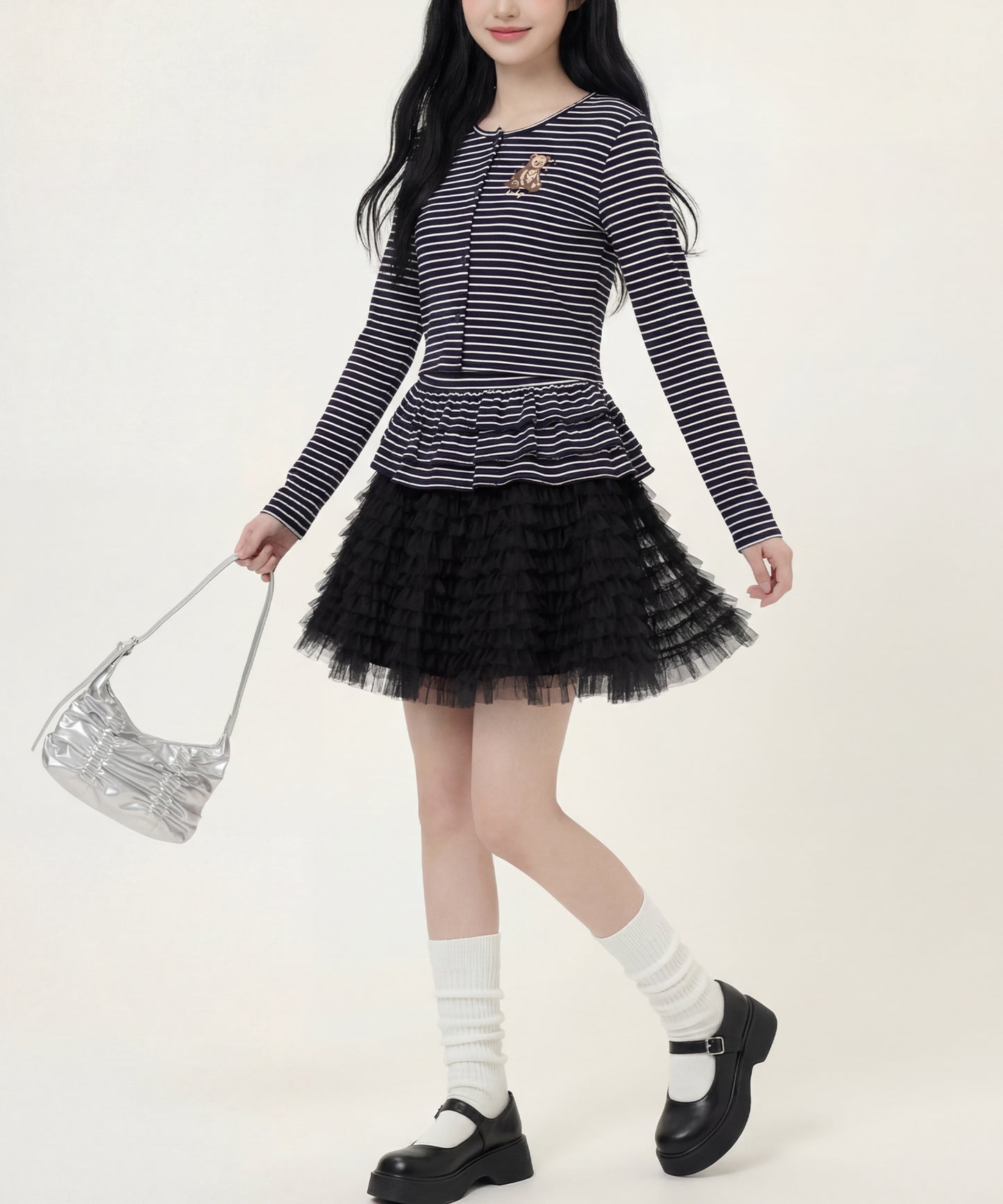 HOOK　for girls -original-　ペプラムワンポイントベア アンサンブル