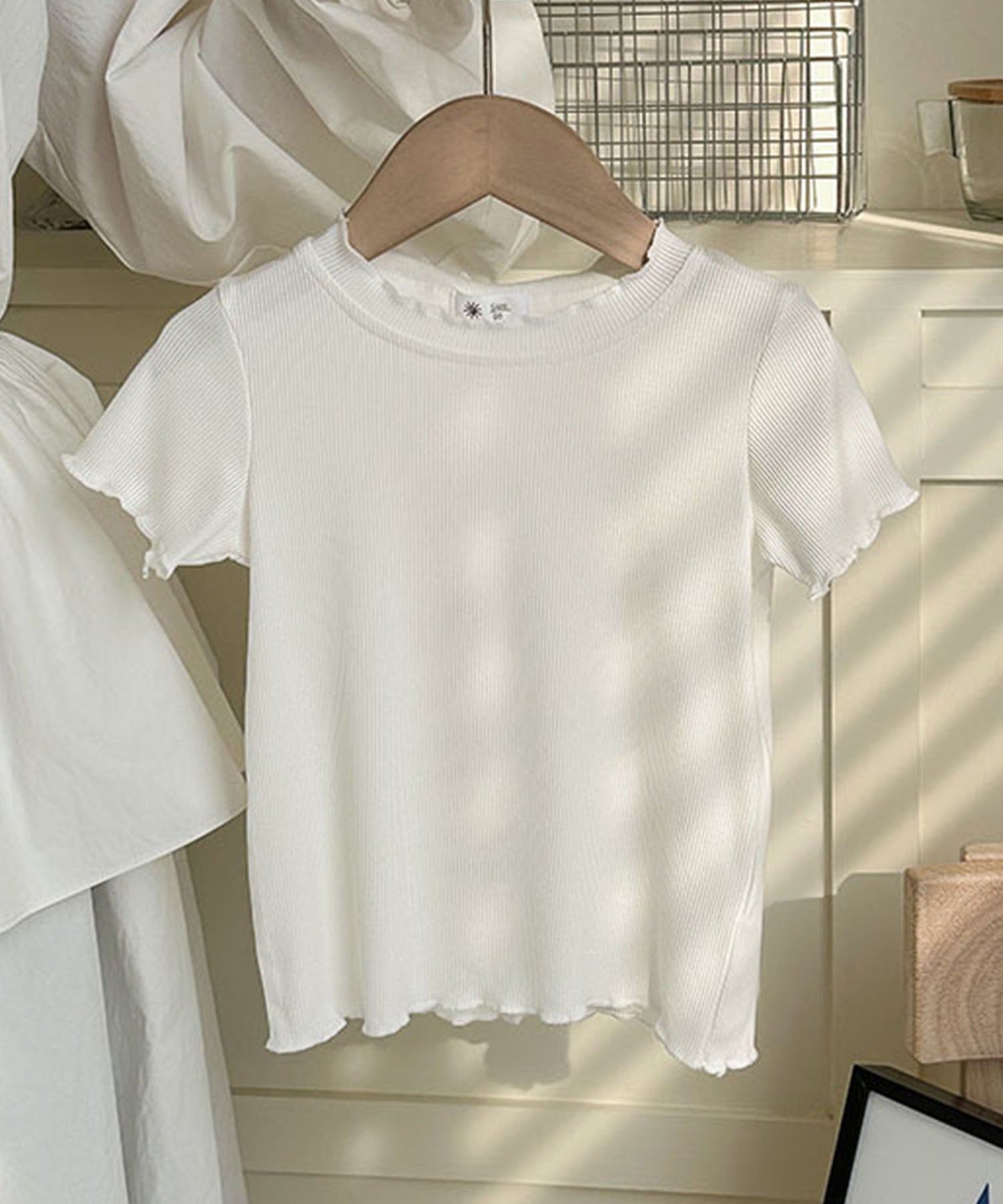 【aimoha-KIDS-】Mellow Sleeve Ribbed Cut and Sew