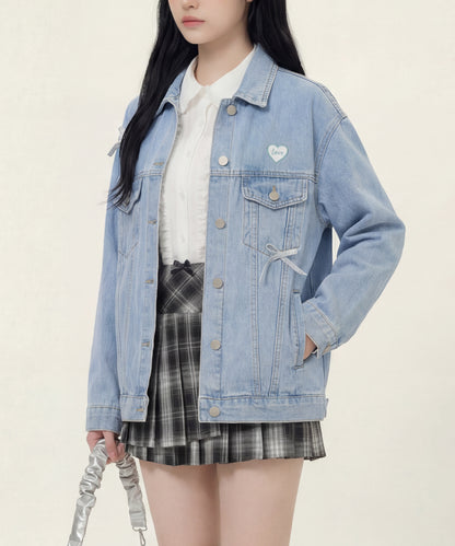 HOOK for girls　リボンオーバーサイズデニムジャケット