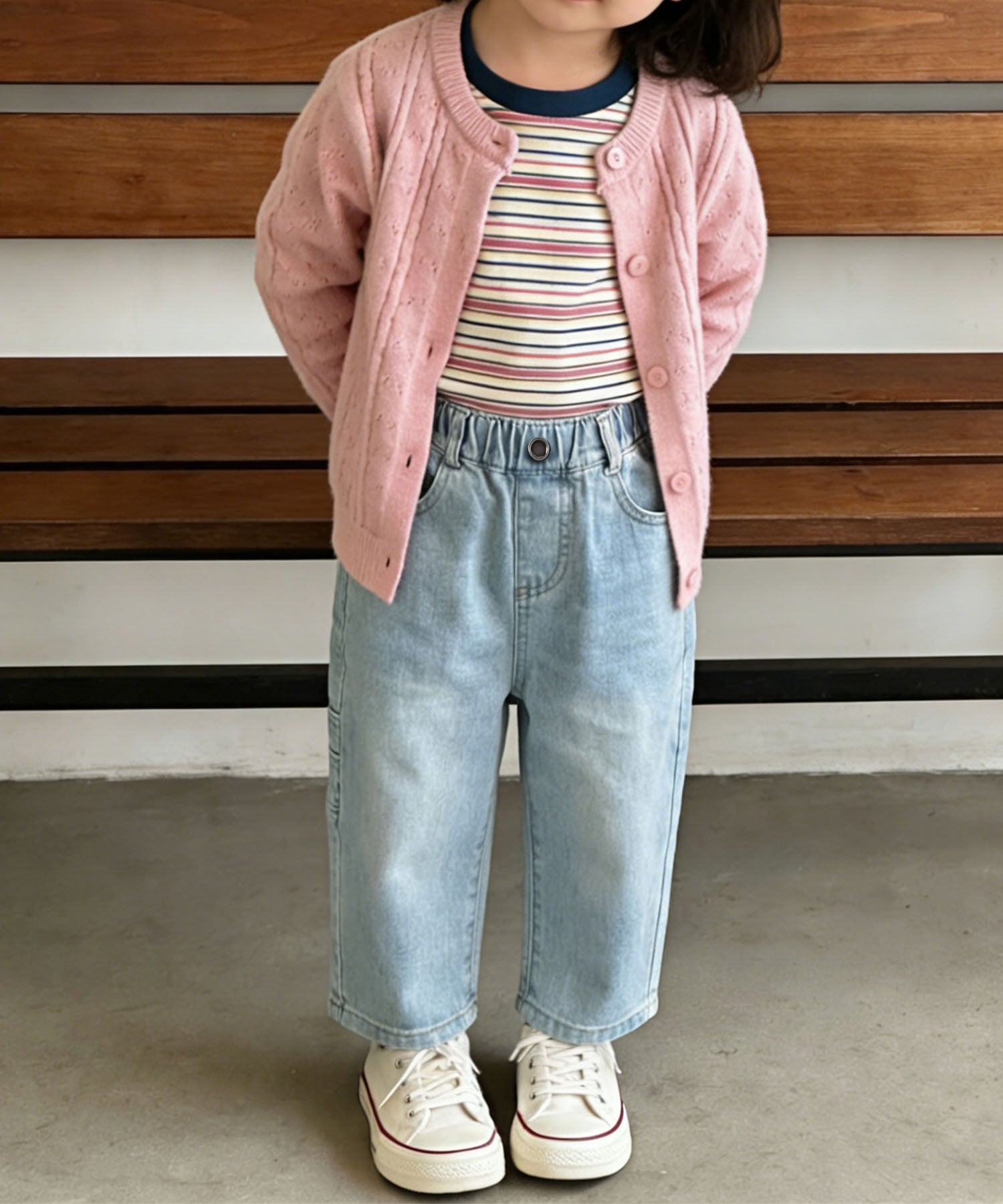 【aimoha-KIDS-】キッズ　バルーンデニムパンツ