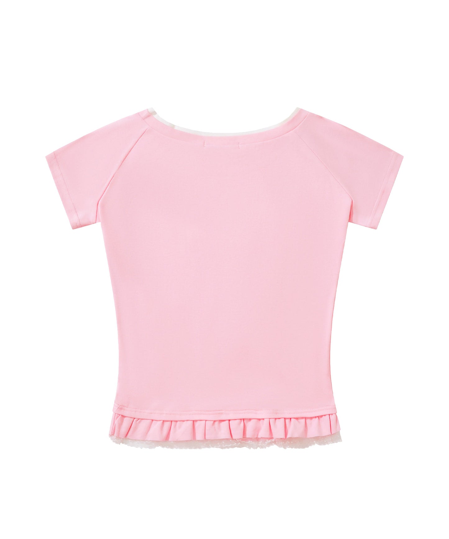 HOOK for girls　立体フリル裾レース半袖トップス (SS)