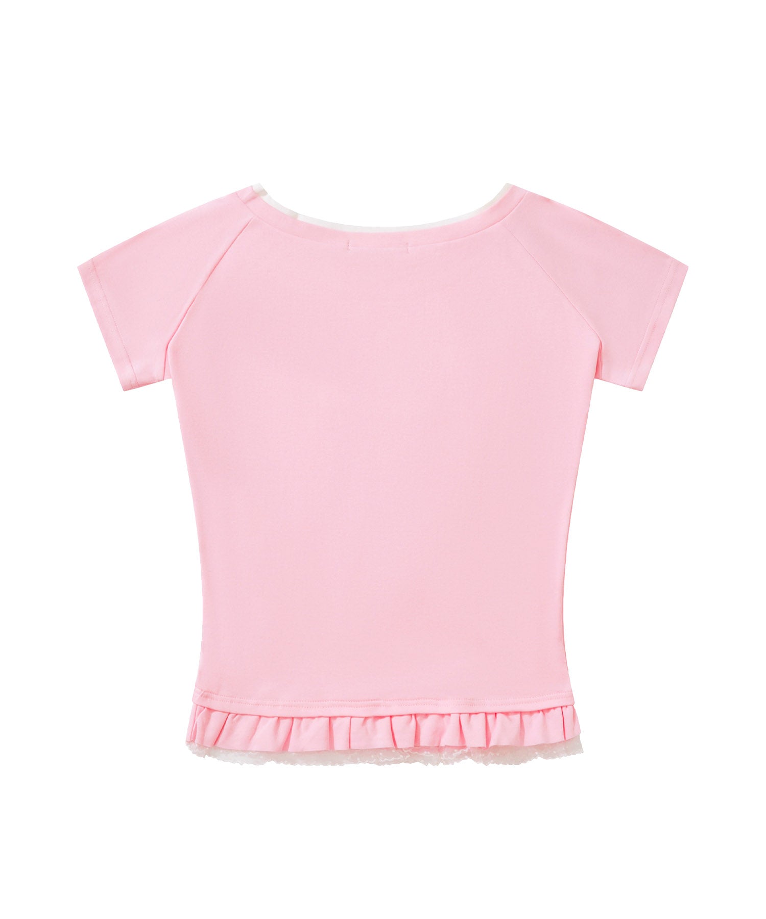 HOOK for girls　立体フリル裾レース半袖トップス (SS)