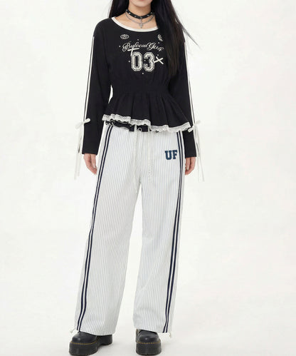 HOOK for girls リボン×ナンバーーリングロゴ　ロンT