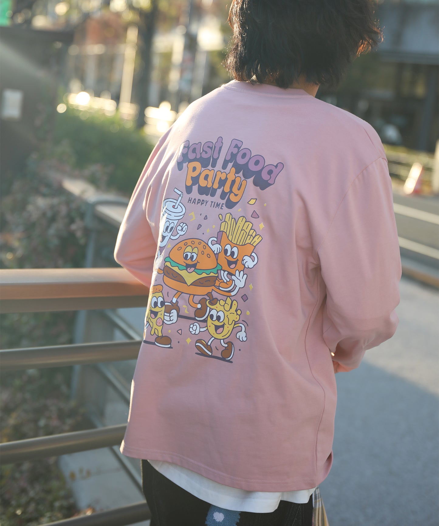 HOOK -original-　フードキャラクター グラフィックプリント ロングスリーブTシャツ