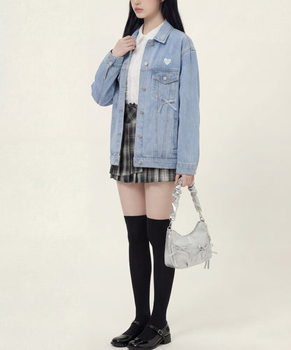 HOOK for girls　リボンオーバーサイズデニムジャケット