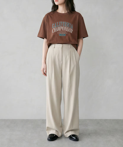 aimoha/カレッジロゴプリントTシャツ