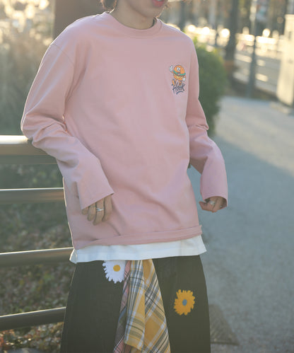 HOOK -original-　フードキャラクター グラフィックプリント ロングスリーブTシャツ