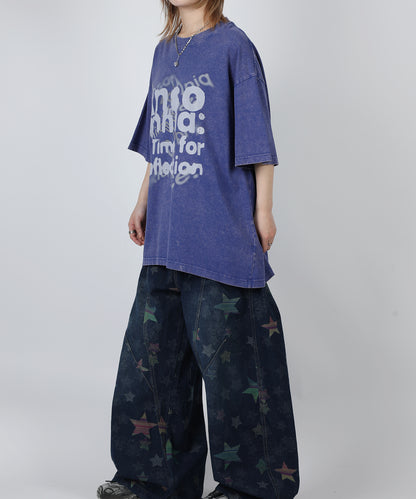 HOOK -original-　INSOMNIA　ウォッシュ加工ヴィンテージ風 ビッグTEE