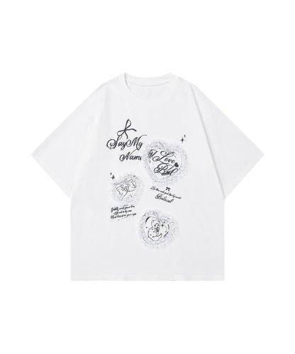 HOOK for girls　レースフリルハート ビッグTシャツ (SS)