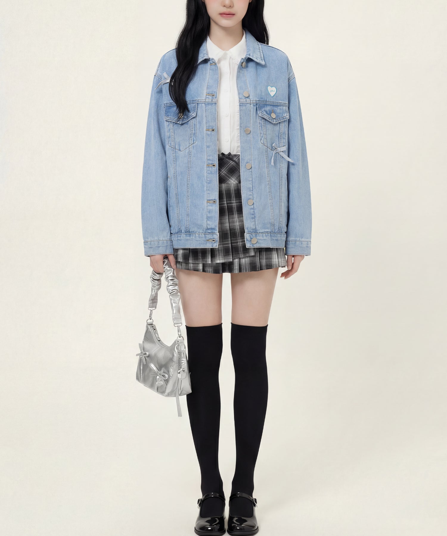 HOOK for girls　リボンオーバーサイズデニムジャケット
