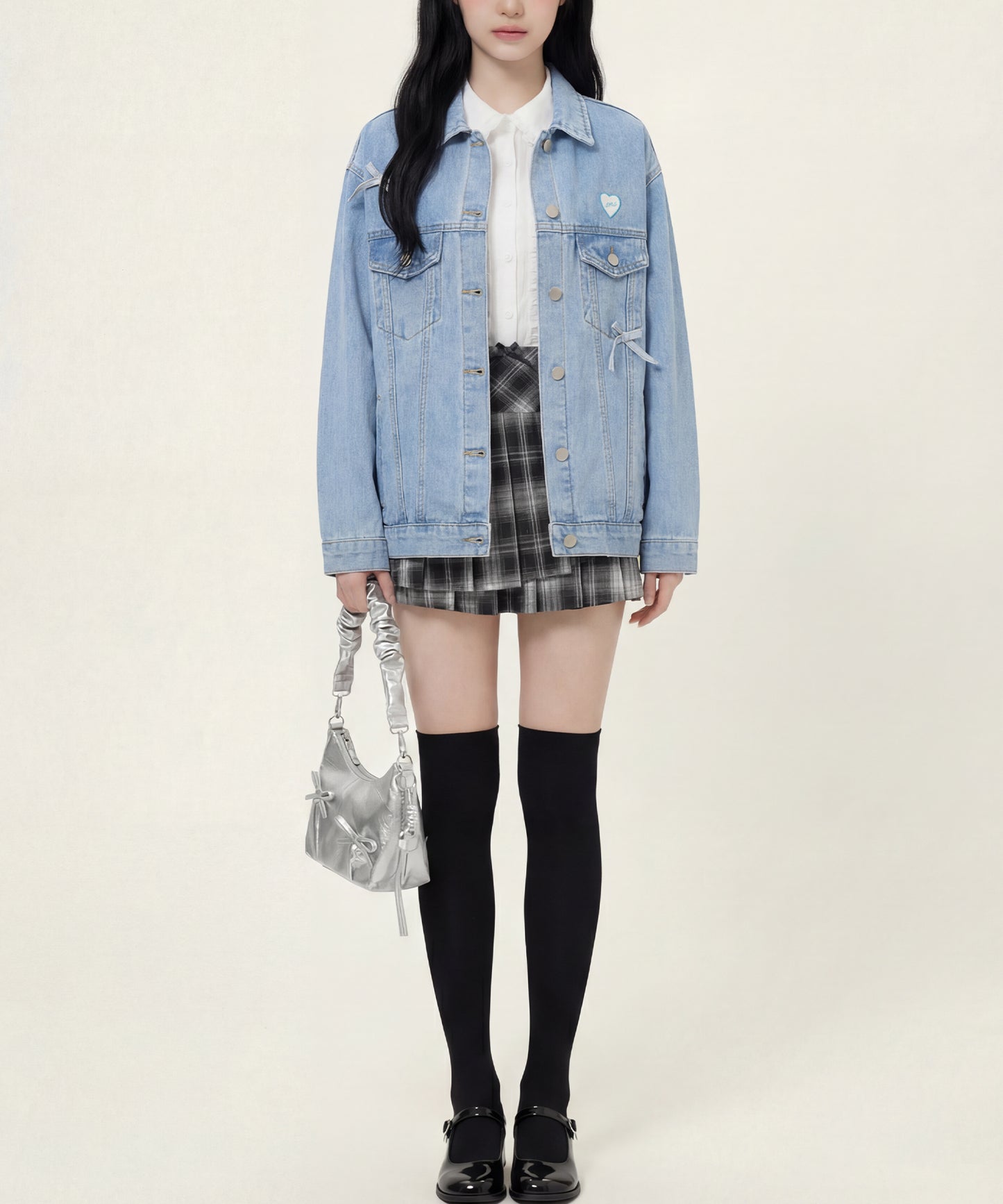 HOOK for girls　リボンオーバーサイズデニムジャケット