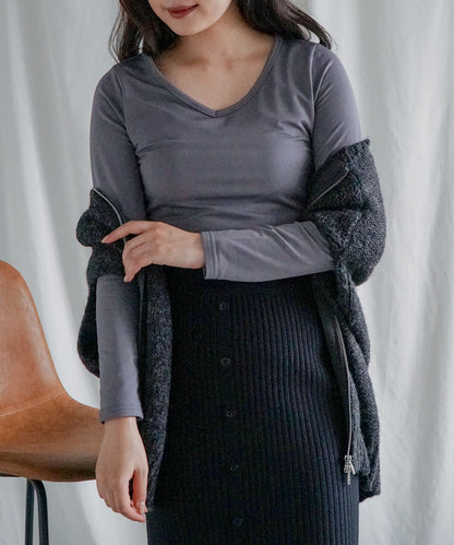 裏起毛・裏ボアヒートカットソー