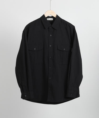 【aimoha MEN】SLIM FIT MARINE FLIP POCKET SHIRT デニムシャツ