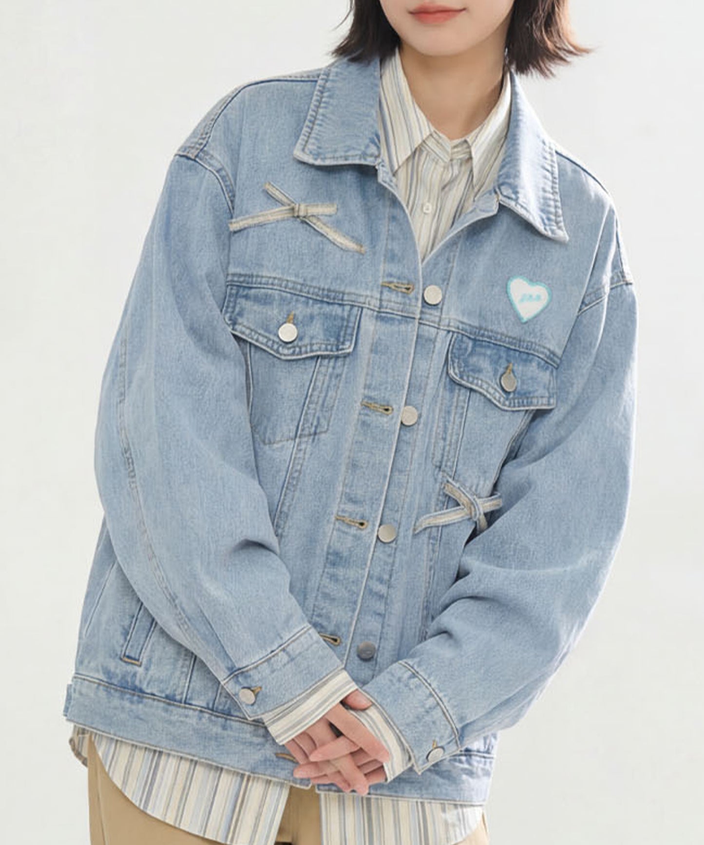 HOOK for girls　リボンオーバーサイズデニムジャケット