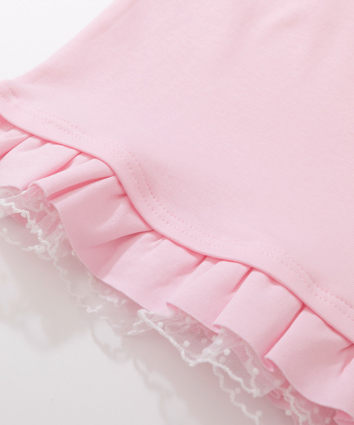 HOOK for girls　立体フリル裾レース半袖トップス (SS)