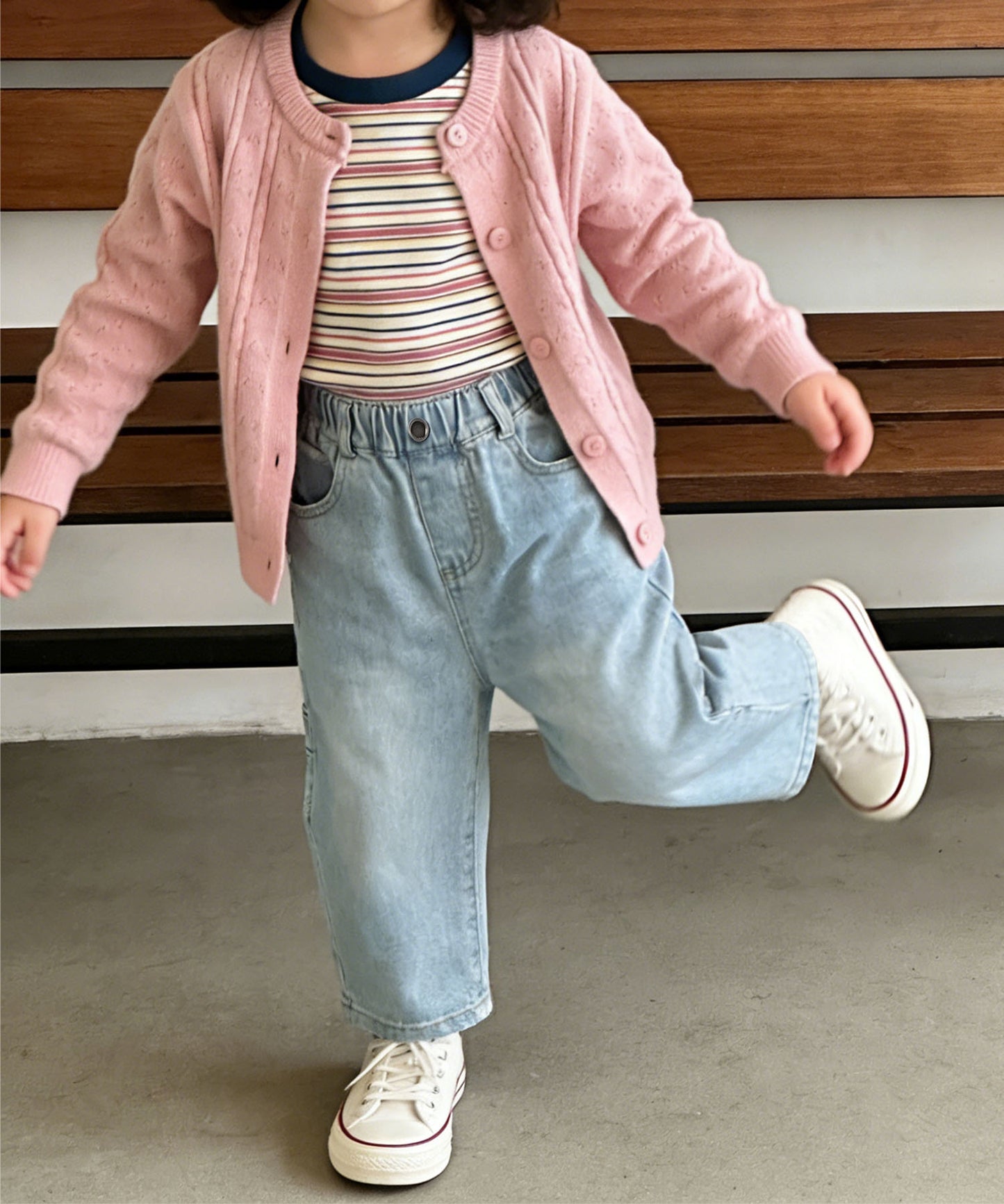 【aimoha-KIDS-】キッズ　バルーンデニムパンツ