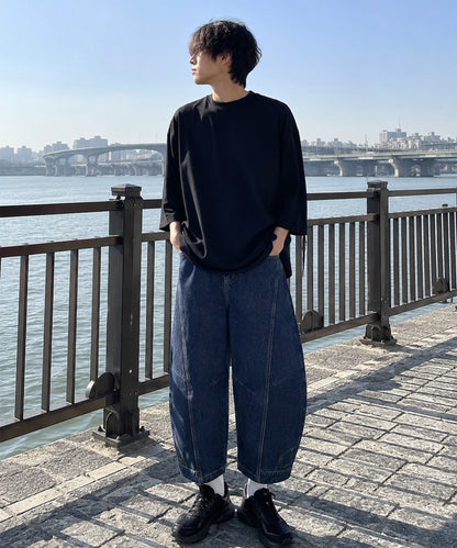 HOOK 逆さデザインバルーンジーンズ（9分丈）