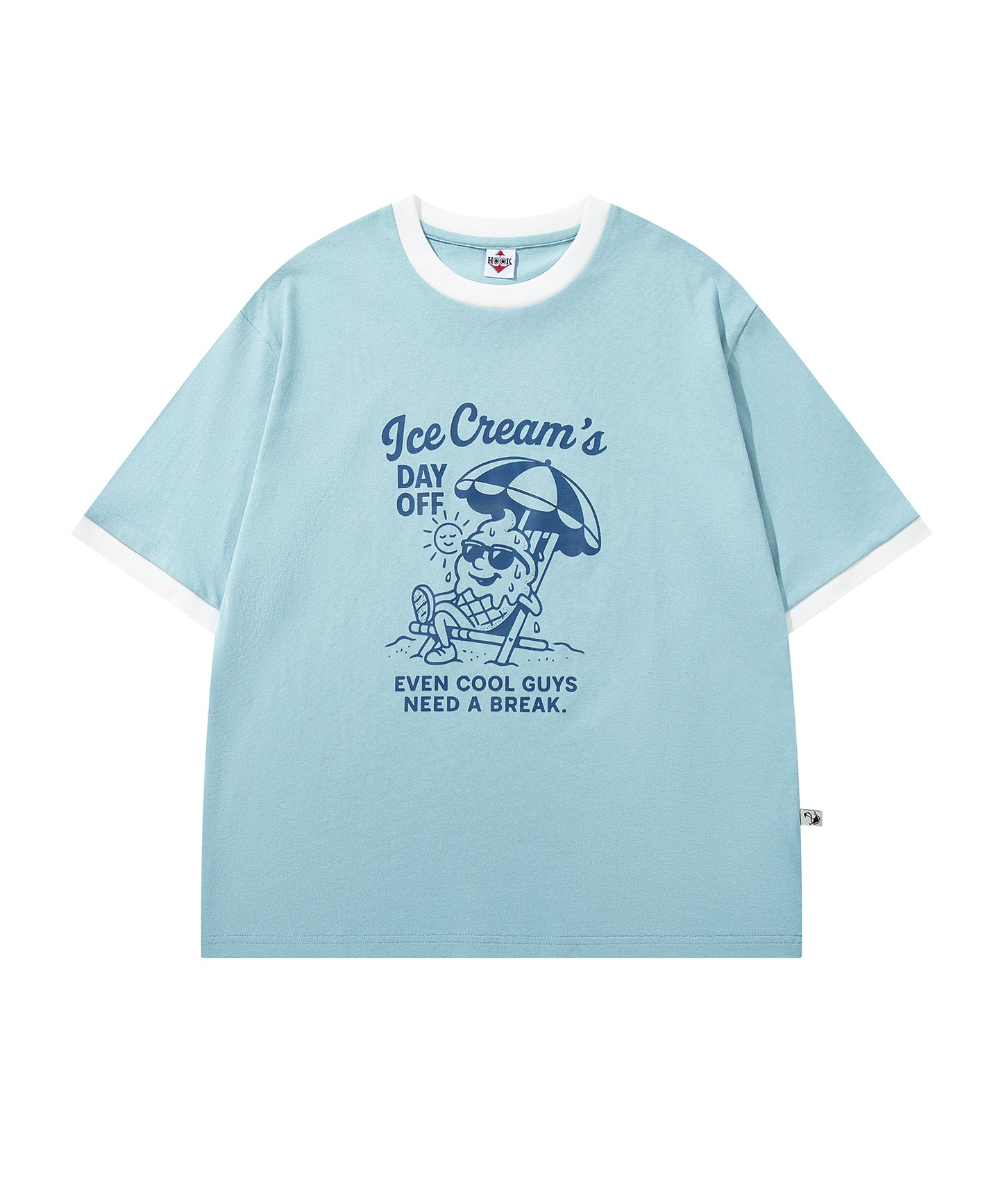 HOOK -original-　フードモチーフ アメリカンカートゥーンプリント ビッグTシャツ