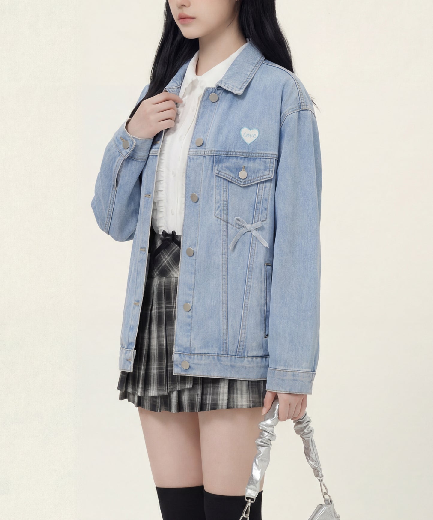 HOOK for girls　リボンオーバーサイズデニムジャケット