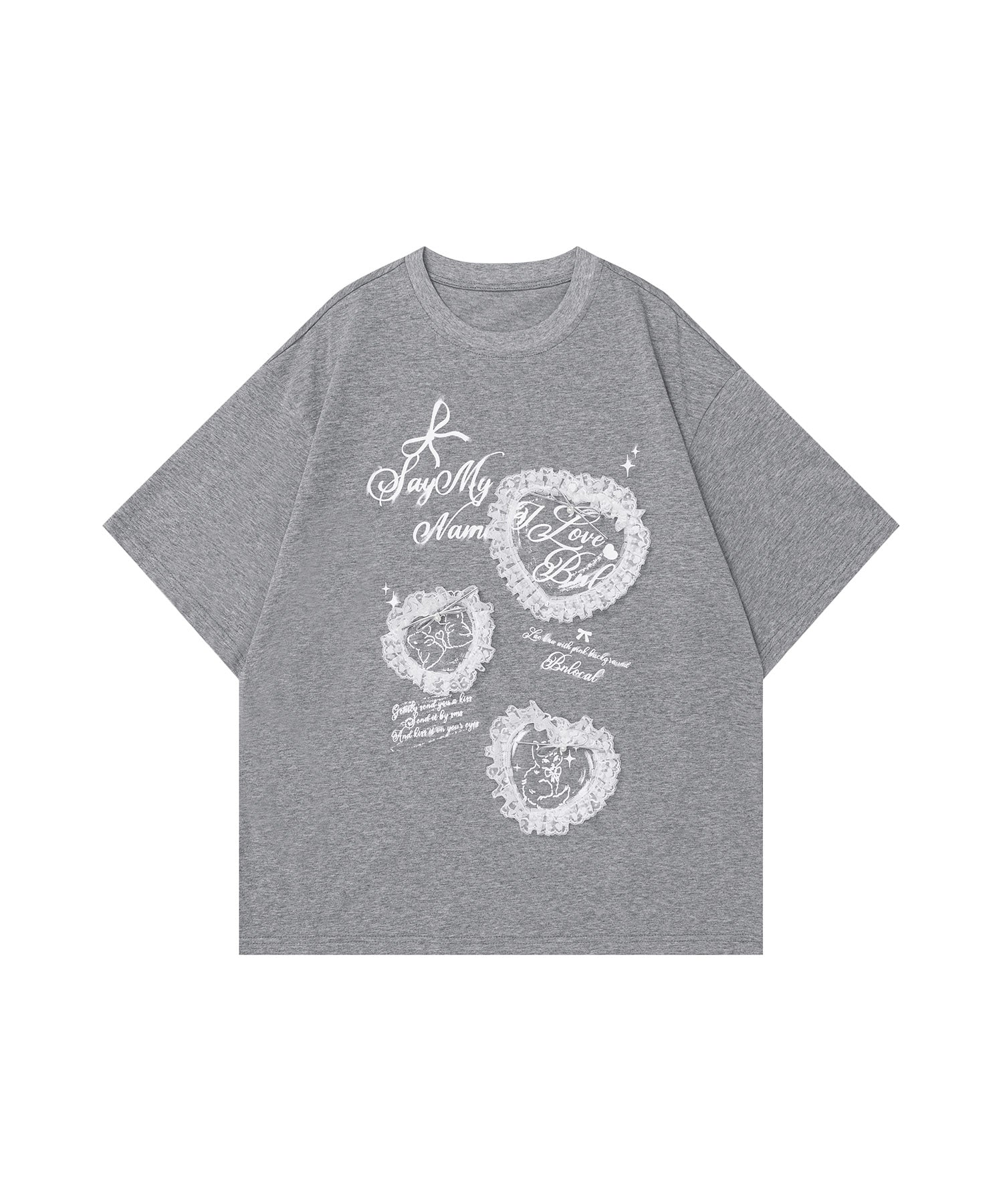 HOOK for girls　レースフリルハート ビッグTシャツ (SS)